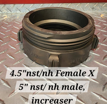 Load image into Gallery viewer, Fire hose adapter, Female to male, Increaser.
