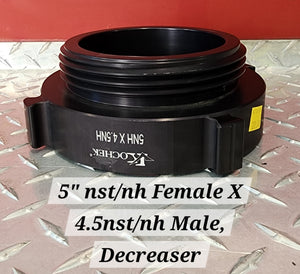 Fire hose adapter, Female to male, Reducer