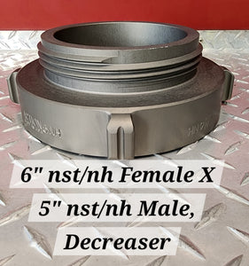 Fire hose adapter, Female to male, Reducer