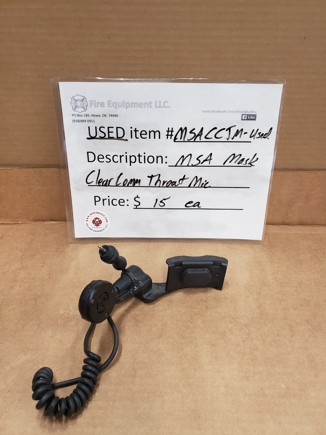 USED: MSA Clear Command Helmet Microphone Assembly