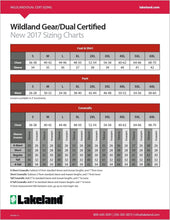 Load image into Gallery viewer, Sizing chart for wildland/dual cert, Lakeland
